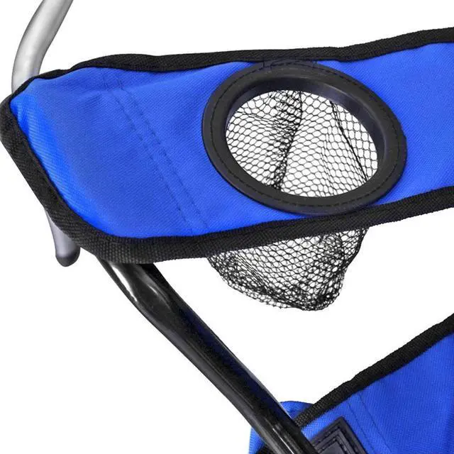 Alt view image 10 of 13 - GoTeam Portable Double Folding Chair w/Removable Umbrella, Cooler Bag and Carry Case - Blue