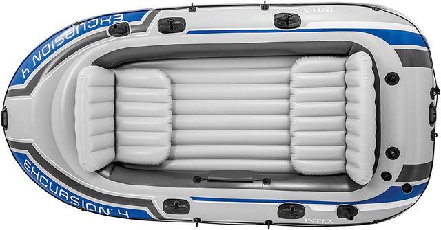 Alt view image 4 of 7 - Intex Excursion 4 Person Inflatable Rafting and Fishing Boat Set with 2 Oars
