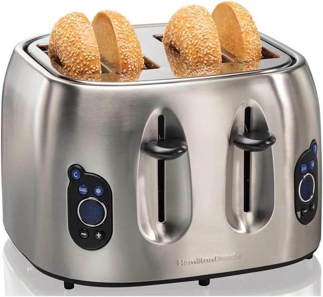 Hamilton Beach 4 Slice Toaster with Extra-Wide Slots, Bagel Setting, Toast  Boost, Slide-Out Crumb Tray, Auto-Shutoff & Cancel Button, Digital with