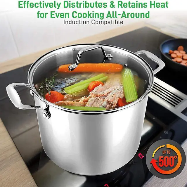 Alt view image 13 of 13 - NutriChef Heavy Duty 15 Quart Stainless Steel Stock Pot with Handles and Lid