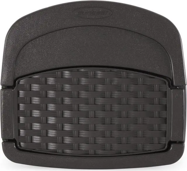 Alt view image 12 of 16 - Suncast Hangout 150 Foot Resin Wicker Mounted Garden Storage Hose Rack, Brown