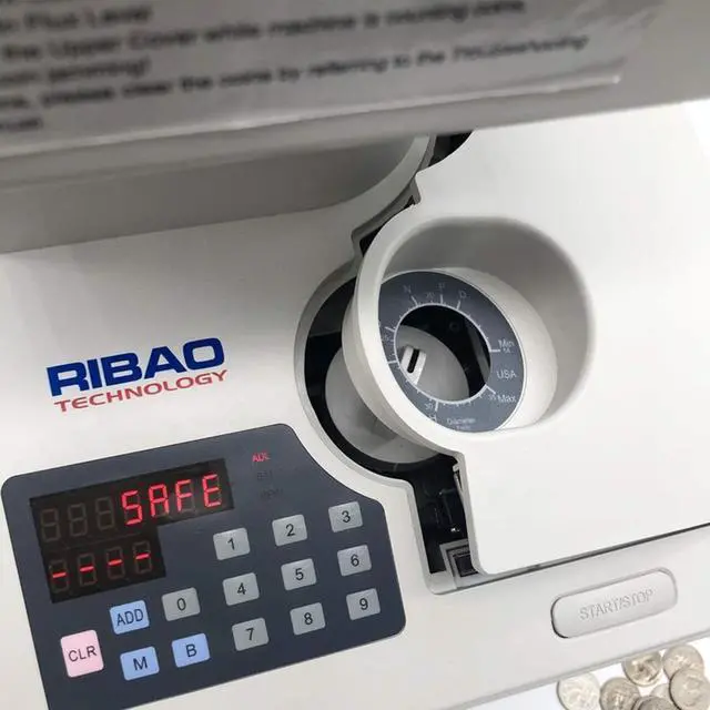 Alt view image 11 of 14 - Ribao HCS-3500AH Coin Counter, Heavy Duty Bank Grade Anti-Jam Coin Sorter with Motorized Hopper, Two-Year