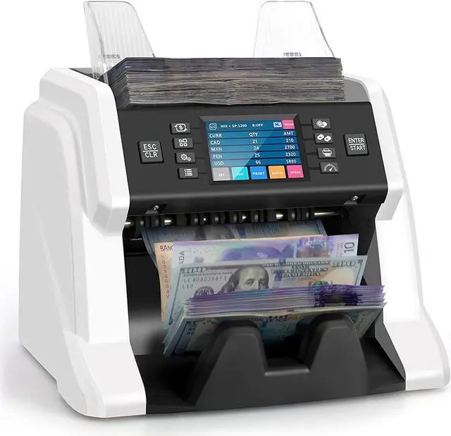 Alt view image 8 of 14 - RIBAO BC-55 Premium Bank Grade  Money Counter Machine Multi Currency Mixed Denomination Bill Cash Value Counter 2 CIS/UV/MG/MT/IR  Serial Number Recording Two-Year Warranty FCC Approved