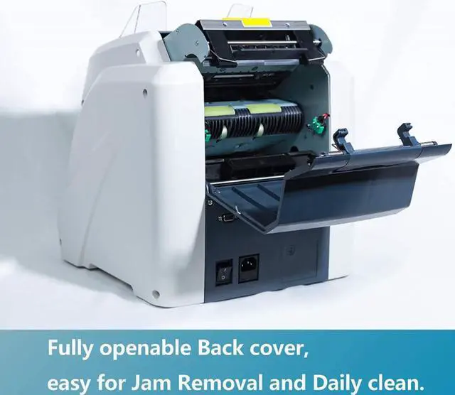 Alt view image 10 of 14 - Ribao BCS-160 Two-Pocket Mixed Denomination Money Counter, 2 Year Warranty, Bank Grade Counterfeit Detection Serial Number Record Multi Currency Cash Bill Counter & Sorter