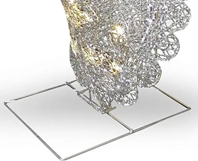Alt view image 6 of 11 - National Tree Company DF070005U 48" Silver Angel Decor, AC Powered - Cool White LED Lights - 24" x 30 "x 48" - Silver