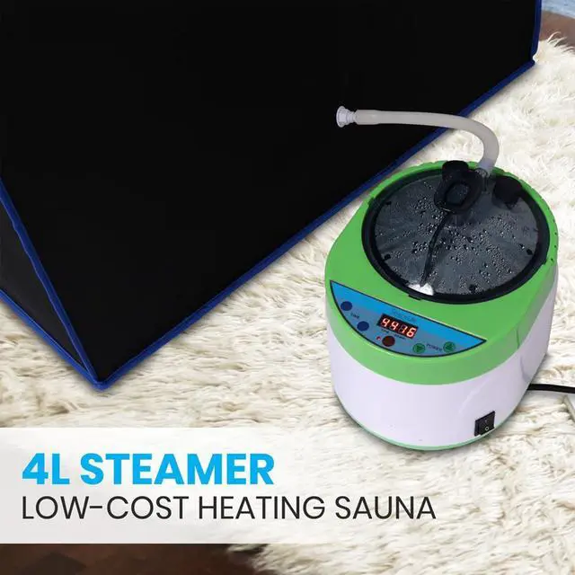 Alt view image 6 of 8 - SereneLife Portable Full Size Personal Home Spa Steam Sauna with Remote, Black