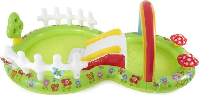 Alt view image 4 of 10 - Intex 57154EP Colorful Inflatable My Garden Water Filled Play Center with Slide