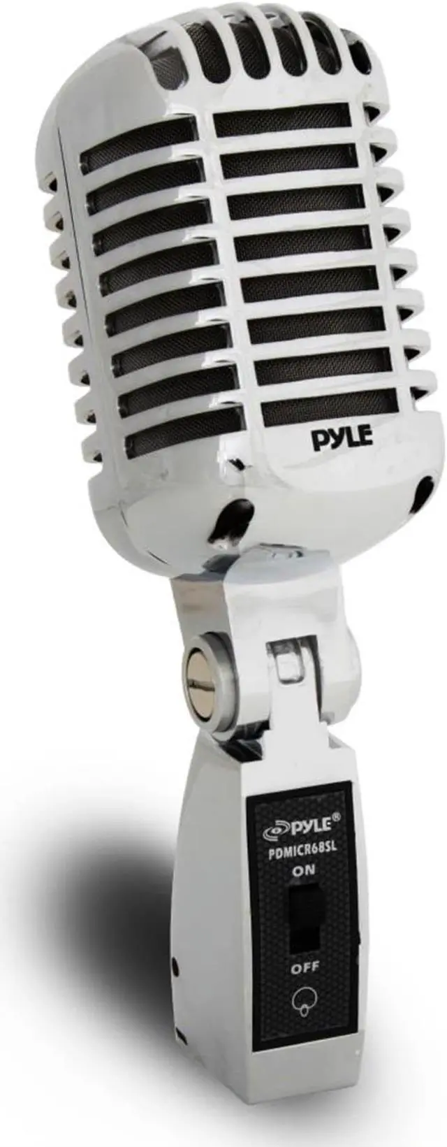 Alt view image 6 of 10 - Pyle - Classic Retro Die Cast Metal Vintage Style Dynamic Vocal Microphone with 16ft XLR Cable (Silver)