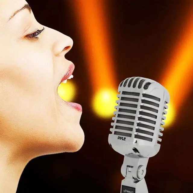 Alt view image 10 of 10 - Pyle - Classic Retro Die Cast Metal Vintage Style Dynamic Vocal Microphone with 16ft XLR Cable (Silver)