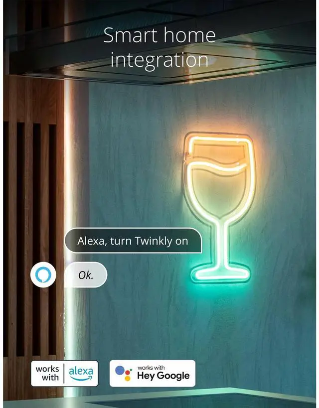 Alt view image 7 of 11 - Twinkly Flex 6.5 Ft RGB LED Bluetooth Light Tube with 16 Million Colors, White