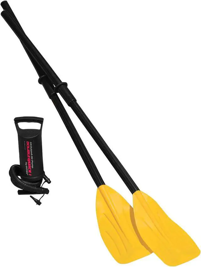 Alt view image 8 of 11 - Intex Explorer 300 Compact Inflatable Fishing 3 Person Raft Boat w/ Pump & Oars