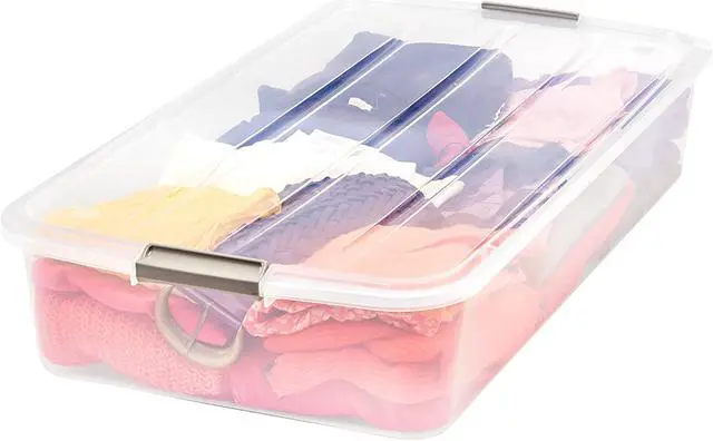 Alt view image 5 of 11 - IRIS USA 50qt Underbed Storage Latching Container, Clear