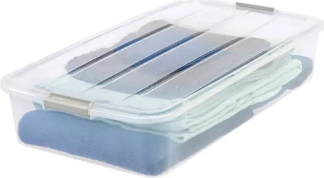 Alt view image 6 of 11 - IRIS USA 50qt Underbed Storage Latching Container, Clear