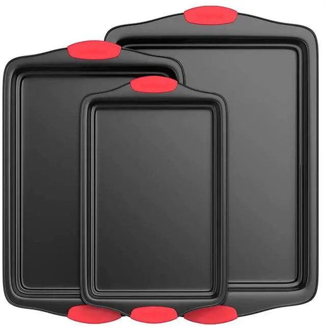 Main image of NutriChef Kitchen Deluxe Oven Non Stick Gray Carbon Steel 3 Piece Bakeware Set