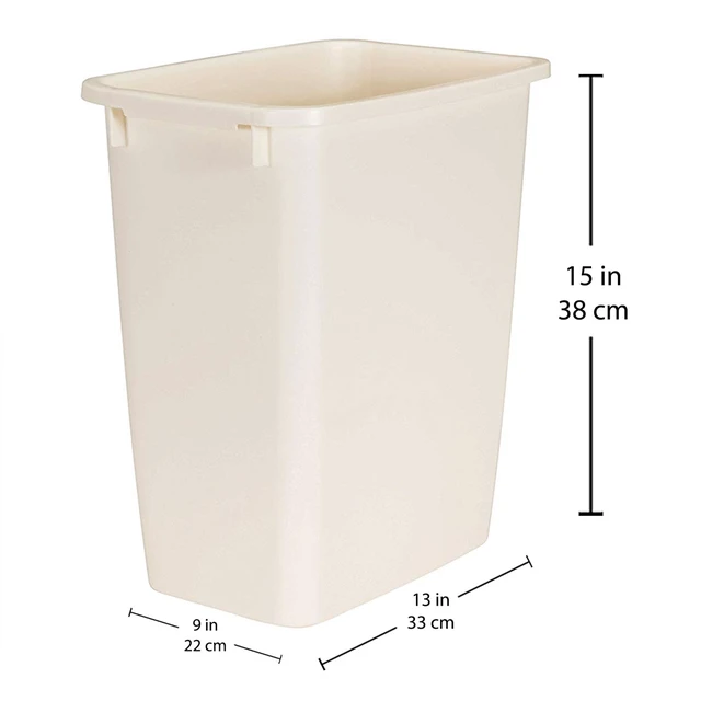 Alt view image 2 of 5 - Rubbermaid 21 Quart Kitchen, Bathroom, and Office Wastebasket Trash Can, Bisque