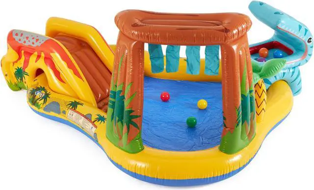 Alt view image 18 of 19 - Intex Dinosaur Play Center Inflatable Kiddie Pool