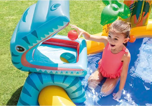 Alt view image 4 of 19 - Intex Dinosaur Play Center Inflatable Kiddie Pool