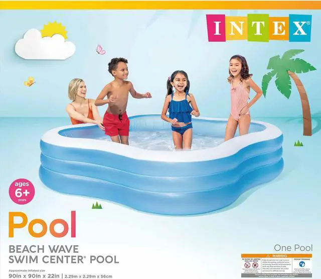 Alt view image 6 of 7 - Intex Swim Center 90in x 90in x 2in Inflatable Play Kids Backyard Swimming Pool