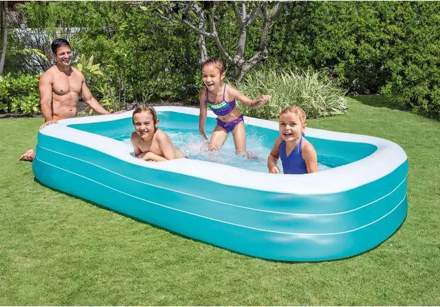 Alt view image 6 of 12 - Intex Swim Center Family Backyard Inflatable Kiddie Swimming Pool, Color Varies