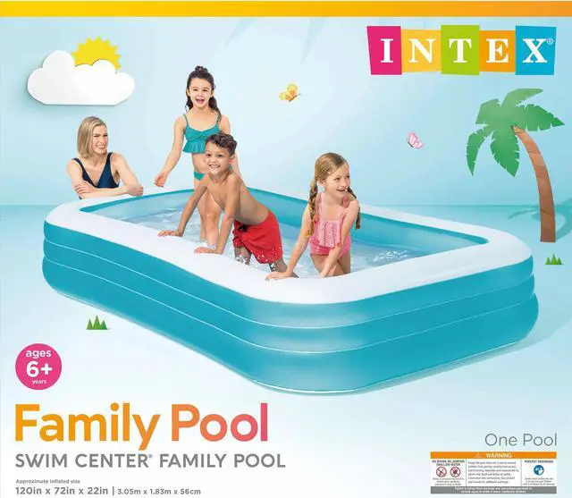 Alt view image 11 of 12 - Intex Swim Center Family Backyard Inflatable Kiddie Swimming Pool, Color Varies