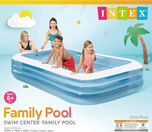 Alt view image 12 of 12 - Intex Swim Center Family Backyard Inflatable Kiddie Swimming Pool, Color Varies