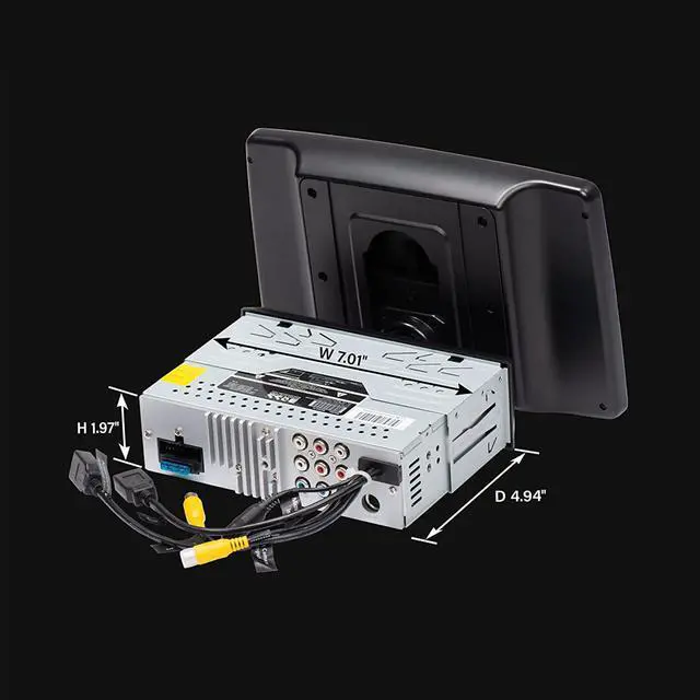 Alt view image 7 of 9 - BOSS BCPA10 1-DIN 10.1" Monitor Car Stereo Apple Carplay Android Auto Bluetooth