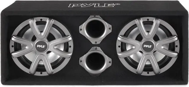Alt view image 4 of 7 - Pyle 10 Inch 1100 Watt Slim Mount Truck Audio Dual Bass Subwoofer Box System