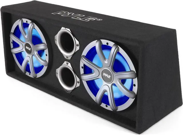 Main image of Pyle 10 Inch 1100 Watt Slim Mount Truck Audio Dual Bass Subwoofer Box System