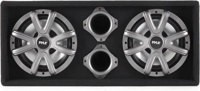Alt view image 3 of 7 - Pyle 10 Inch 1100 Watt Slim Mount Truck Audio Dual Bass Subwoofer Box System