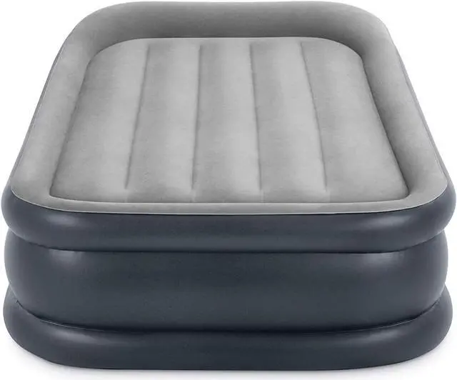 Alt view image 2 of 6 - Intex Dura Beam Deluxe Pillow Raised Airbed Mattress with Built In Pump, Twin