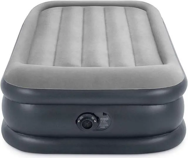 Alt view image 4 of 6 - Intex Dura Beam Deluxe Pillow Raised Airbed Mattress with Built In Pump, Twin