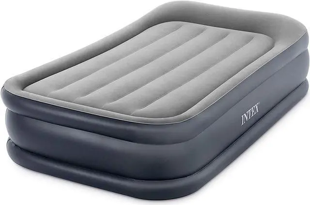Alt view image 3 of 6 - Intex Dura Beam Deluxe Pillow Raised Airbed Mattress with Built In Pump, Twin