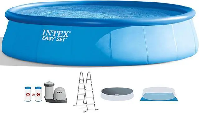 Alt view image 9 of 20 - Intex 26175EH 18' x 48" Inflatable Round Outdoor Above Ground Swimming Pool Set