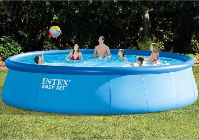 Alt view image 12 of 20 - Intex 26175EH 18' x 48" Inflatable Round Outdoor Above Ground Swimming Pool Set