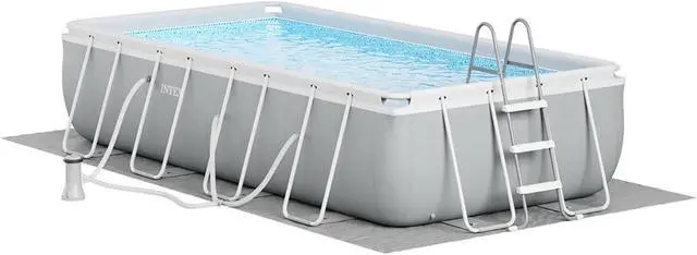 Alt view image 7 of 13 - Intex 16 Foot x 42 Inch Prism Frame Rectangular Above Ground Swimming Pool Set