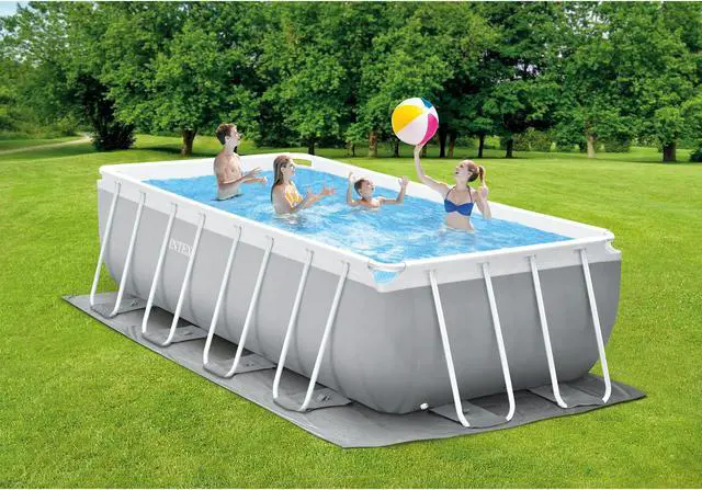 Alt view image 8 of 13 - Intex 16 Foot x 42 Inch Prism Frame Rectangular Above Ground Swimming Pool Set