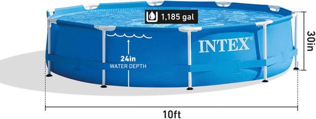Alt view image 3 of 16 - Intex 28201EH 10' x 30" Metal Frame Round Above Ground Swimming Pool with Pump