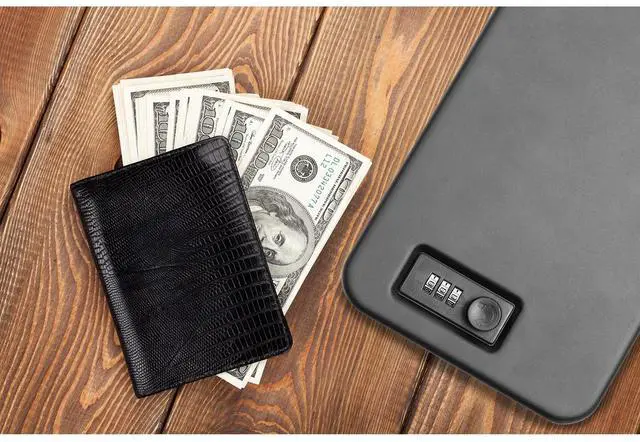 Alt view image 4 of 7 - Stack-On Compact Portable Slim Steel Security Case Mini Safe, Small, Matte Black