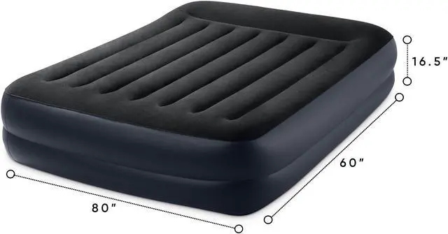 Alt view image 19 of 20 - Intex 64123ED Dura Beam Plus Pillow Raised Air Mattress w/ Built in Pump, Queen