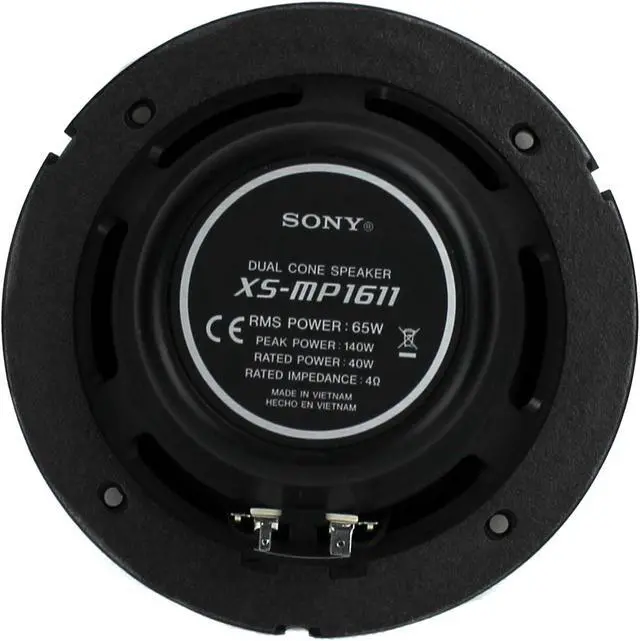 Alt view image 12 of 20 - Sony XS-MP1611 6.5 Inch 140 Watt Dual Cone Design Marine Speakers Stereo White
