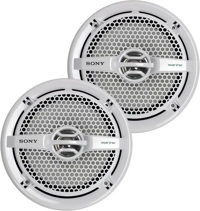 Main image of Sony XS-MP1611 6.5 Inch 140 Watt Dual Cone Design Marine Speakers Stereo White