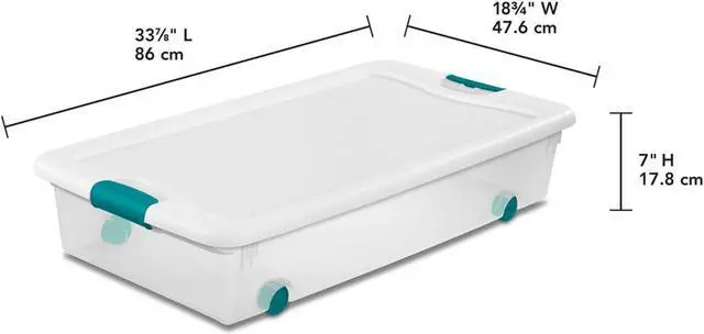 Alt view image 10 of 13 - Storage Tote, Color Clear/White, Outside Height 7", Outside Length 33-7/8"
