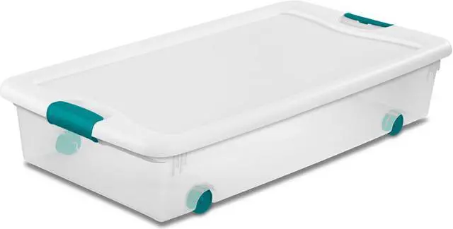 Alt view image 9 of 13 - Storage Tote, Color Clear/White, Outside Height 7", Outside Length 33-7/8"