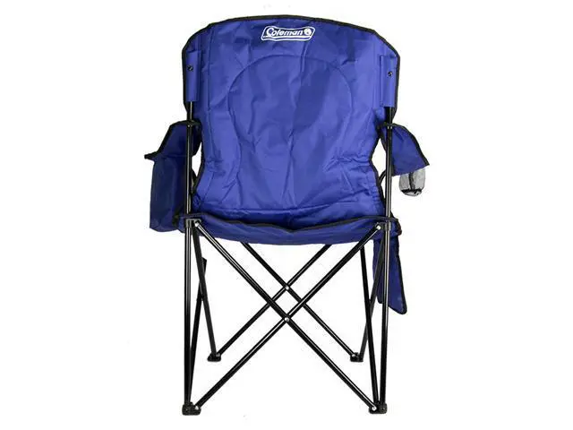 Alt view image 2 of 14 - Coleman Camping - Lawn Chair w/Built-In Cooler And Cup Holder, Blue