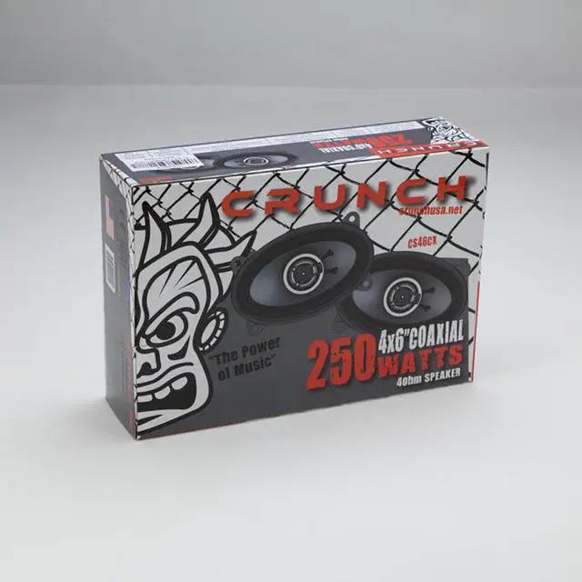 Alt view image 6 of 20 - Crunch 250 Watt 4 x 6-Inch Coaxial Car Audio Speakers