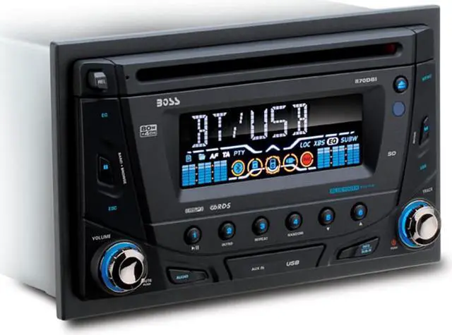 Alt view image 8 of 12 - BOSS AUDIO 870DBI Double-DIN MP3 Player Receiver, Bluetooth, Detachable Front Panel, Wireless Remote