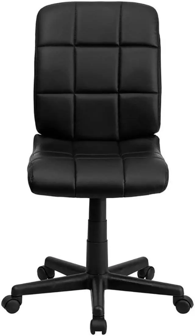 Alt view image 9 of 20 - Flash Furniture BT-353-BK-LEA-GG Black Leather Executive Side/Reception Chair with Mahogany Legs