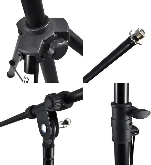 Alt view image 4 of 6 - Pyle Heavy Duty Tripod Extendable Boom Microphone Adjustable Mic Stand (4 Pack)