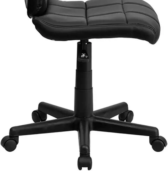 Alt view image 13 of 20 - Flash Furniture BT-353-BK-LEA-GG Black Leather Executive Side/Reception Chair with Mahogany Legs