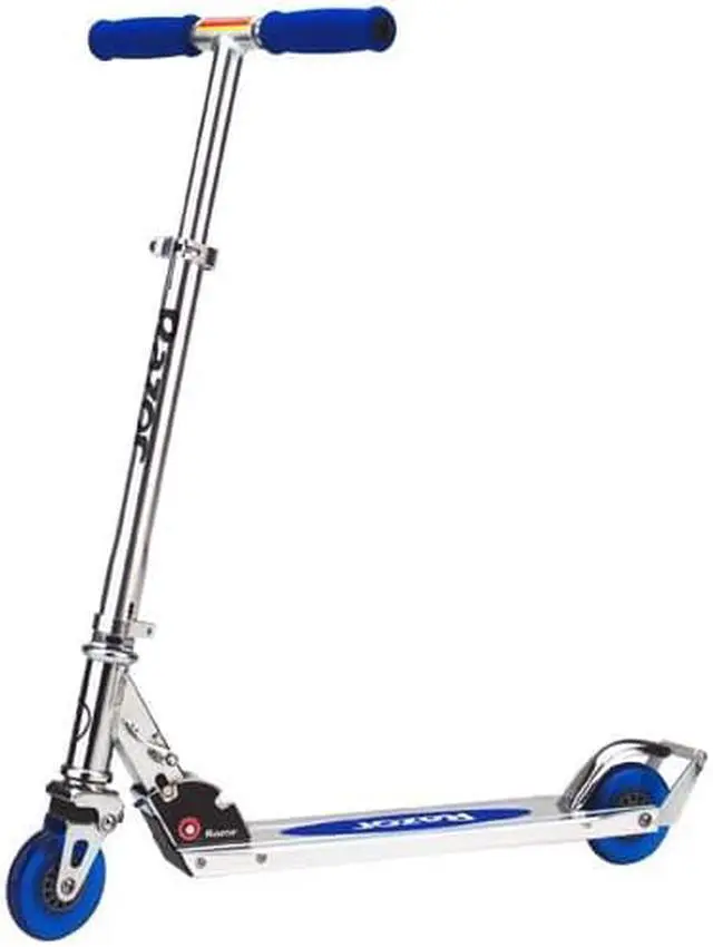 Alt view image 3 of 11 - Razor A2 Kids/Boys Folding Aluminum  Kick Scooter w/ Wheelie Bar - Blue